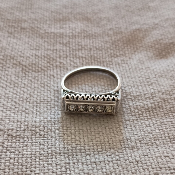 Vintage Silver Geometric Ring - Picture 1 of 4